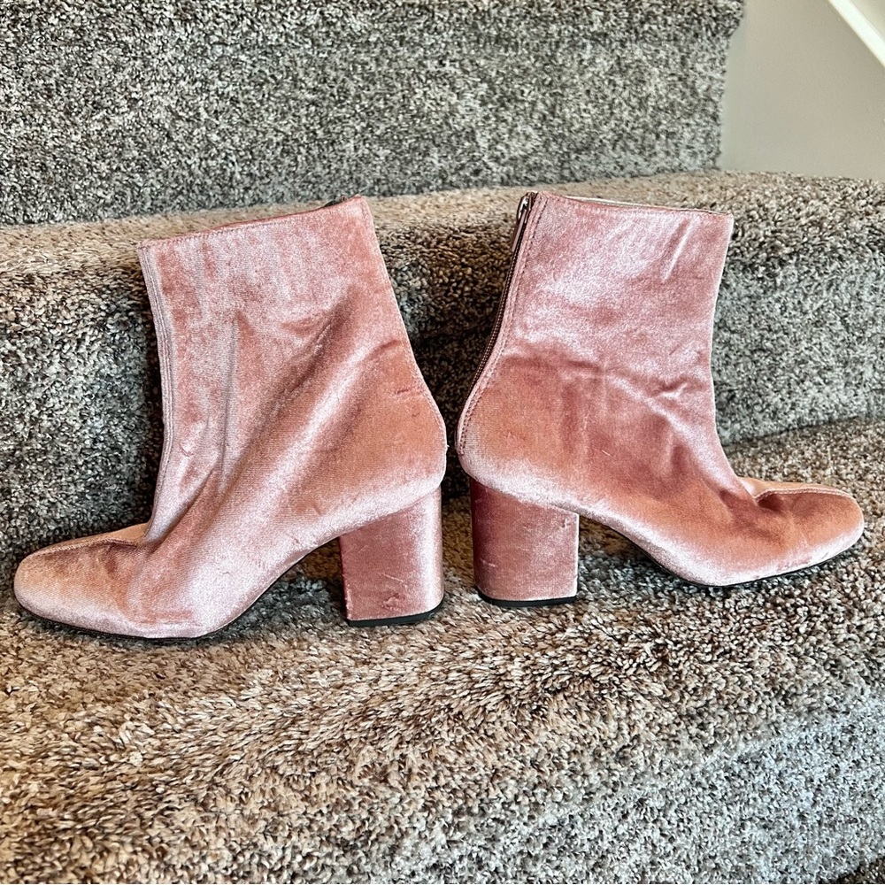 Free People Cecile Velvet Block Heel Boots - Picture 4 of 7